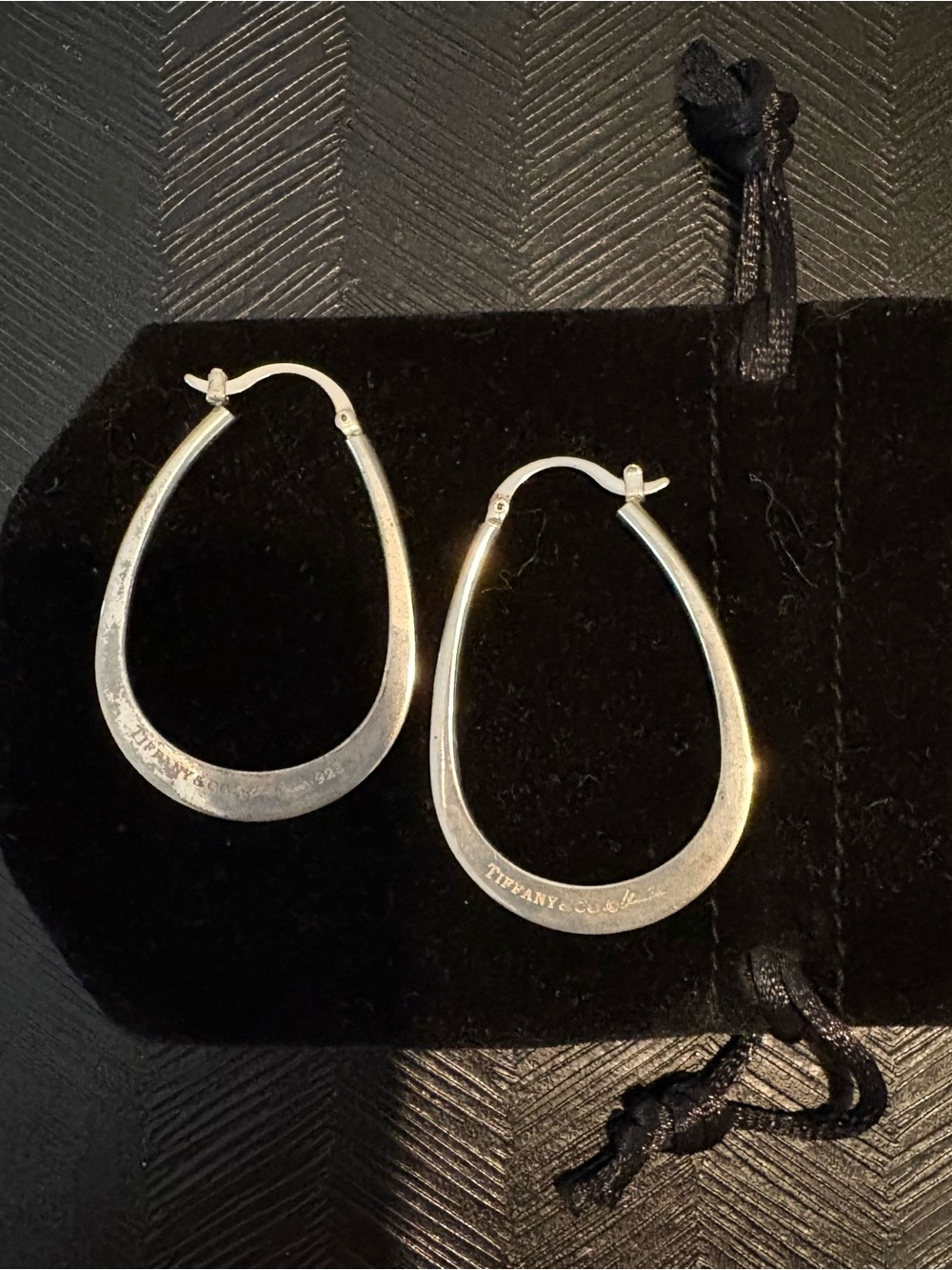 Tiffany & Co. Sterling Silver Elsa Peretti Teardrop Hoop Earrings